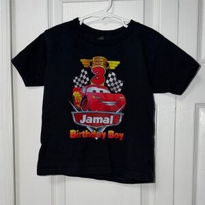 Gildan Black Kids Short Sleeve Tee with Red Car Design